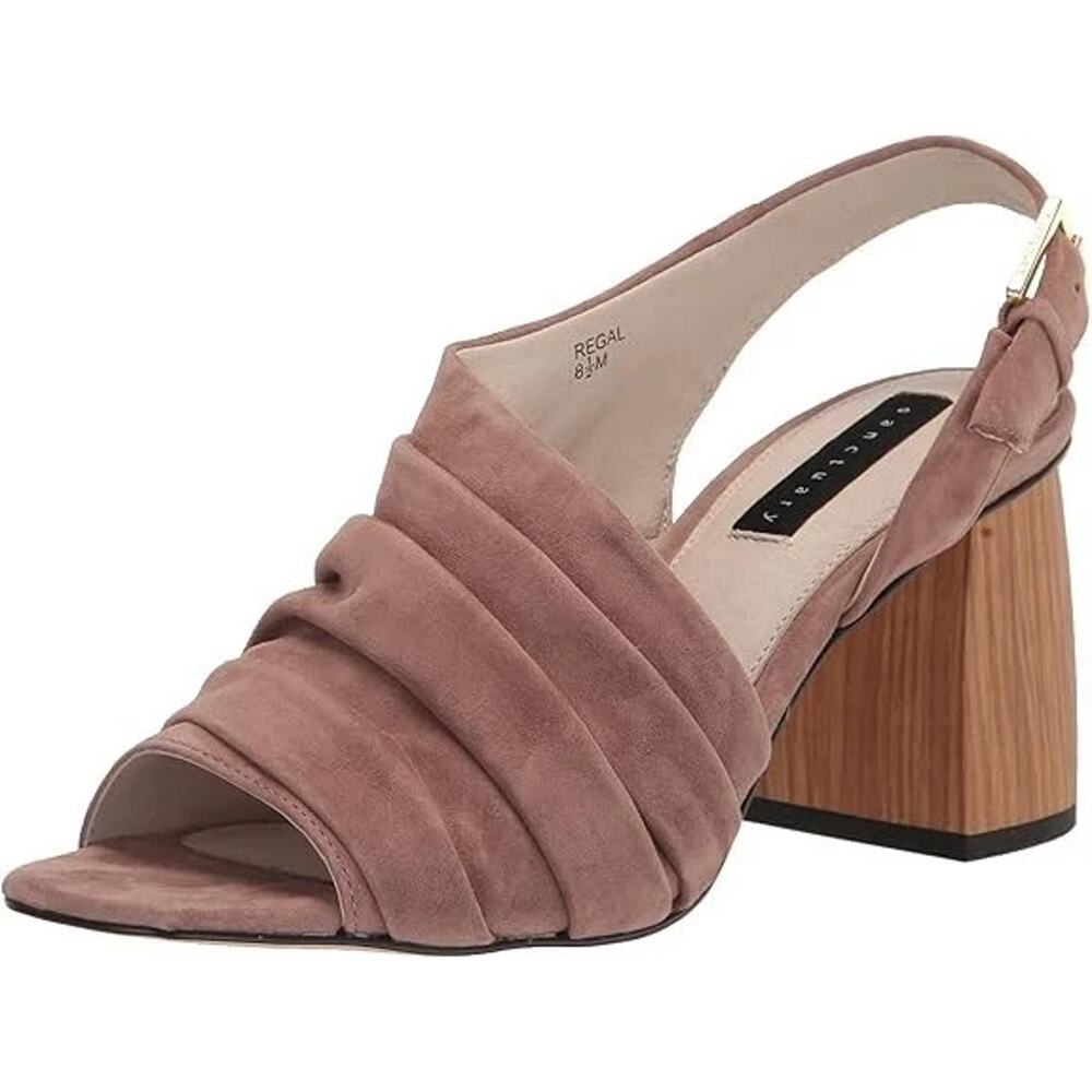 SANCTUARY Regal Desert Taupe Slingback 8.5 Slouchy Asymmetrical Design Heels